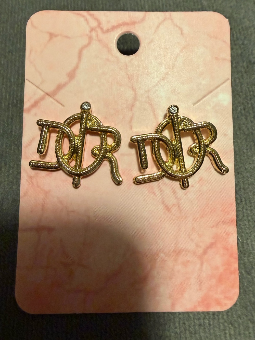 DIOR Letter Monogram Stud Earrings